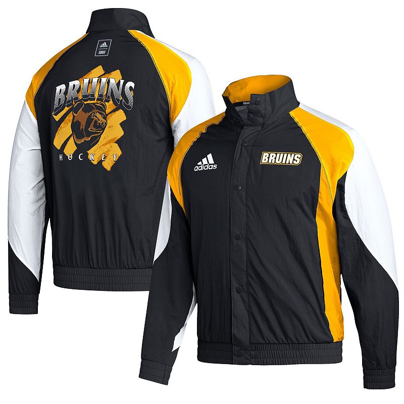 Mens adidas Black Boston Bruins Reverse Retro 2.0 Full-Snap Jacket, Size: 
