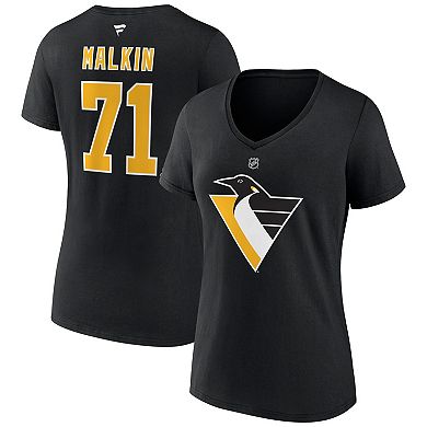 Women's Fanatics Branded Evgeni Malkin Black Pittsburgh Penguins Special Edition 2.0 Name & Number V-Neck T-Shirt