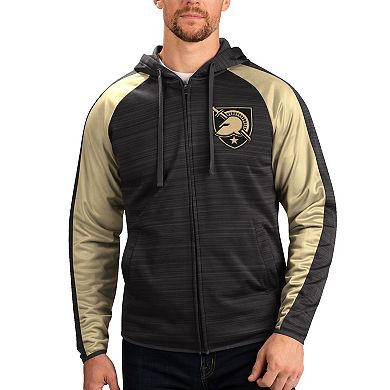 Men's G-III Sports by Carl Banks Black Army Black Knights Neutral Zone Raglan Full-Zip Track Jacket Hoodie