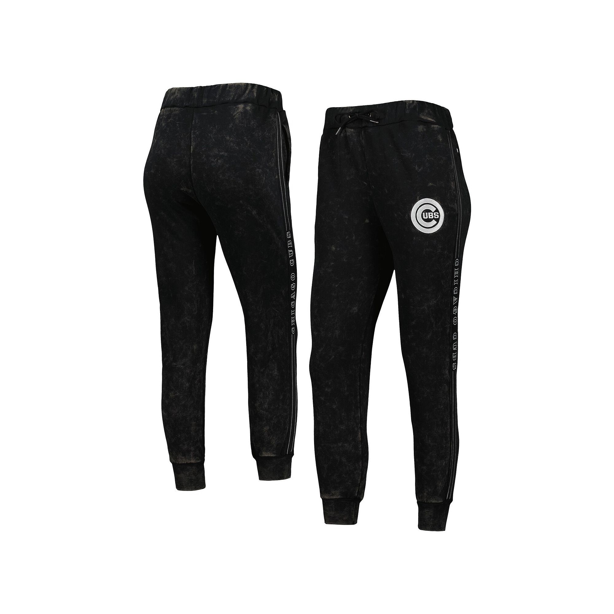 Womens The Wild Collective Black Chicago Cubs Marble Jogger Pants, Size: X