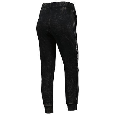 Women's The Wild Collective Black Chicago Cubs Marble Jogger Pants