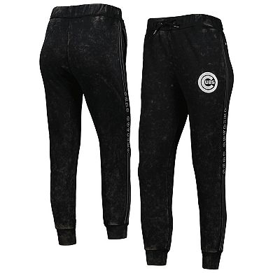 Women's The Wild Collective Black Chicago Cubs Marble Jogger Pants