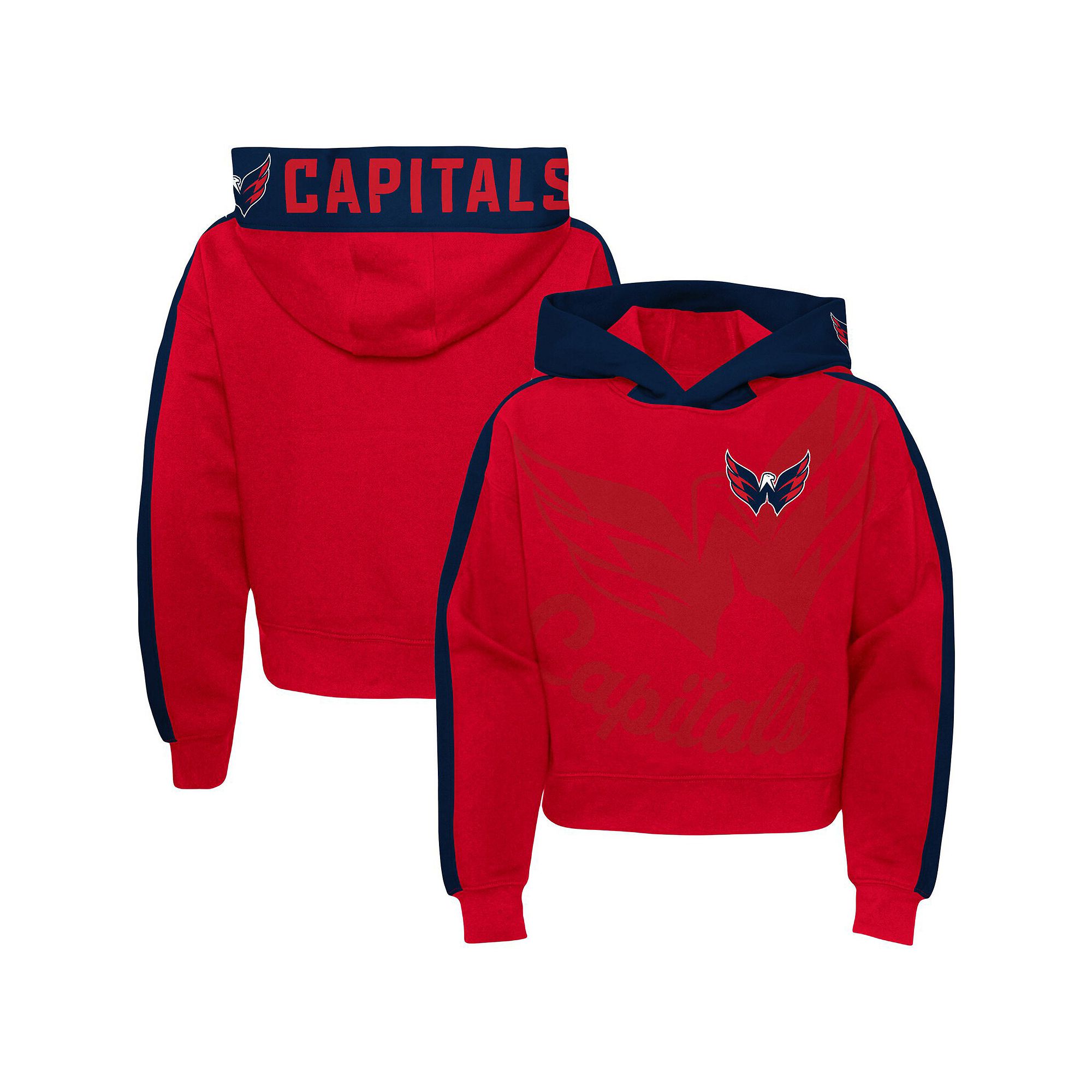 Girls Youth Red Washington Capitals Record Setter Pullover Hoodie, Girls, 