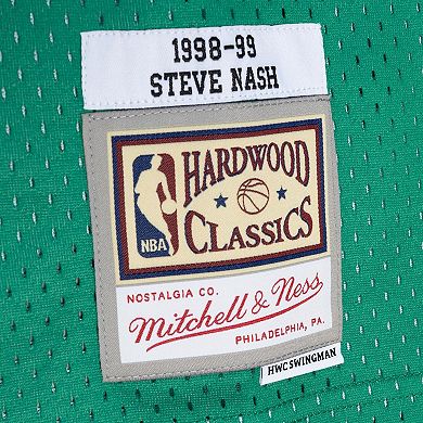 Men's Mitchell & Ness Steve Nash Blue/Green Dallas Mavericks Hardwood Classics 1998/99 Split Swingman Jersey