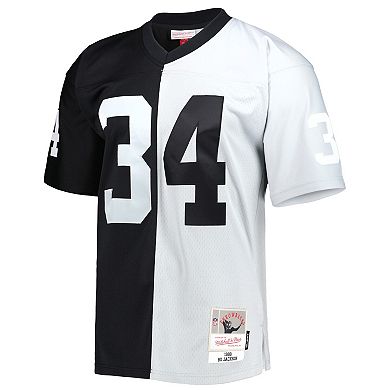 Men's Mitchell & Ness Bo Jackson Black/Silver Las Vegas Raiders 1988 Split Legacy Replica Jersey