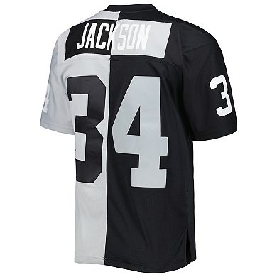 Men's Mitchell & Ness Bo Jackson Black/Silver Las Vegas Raiders 1988 Split Legacy Replica Jersey