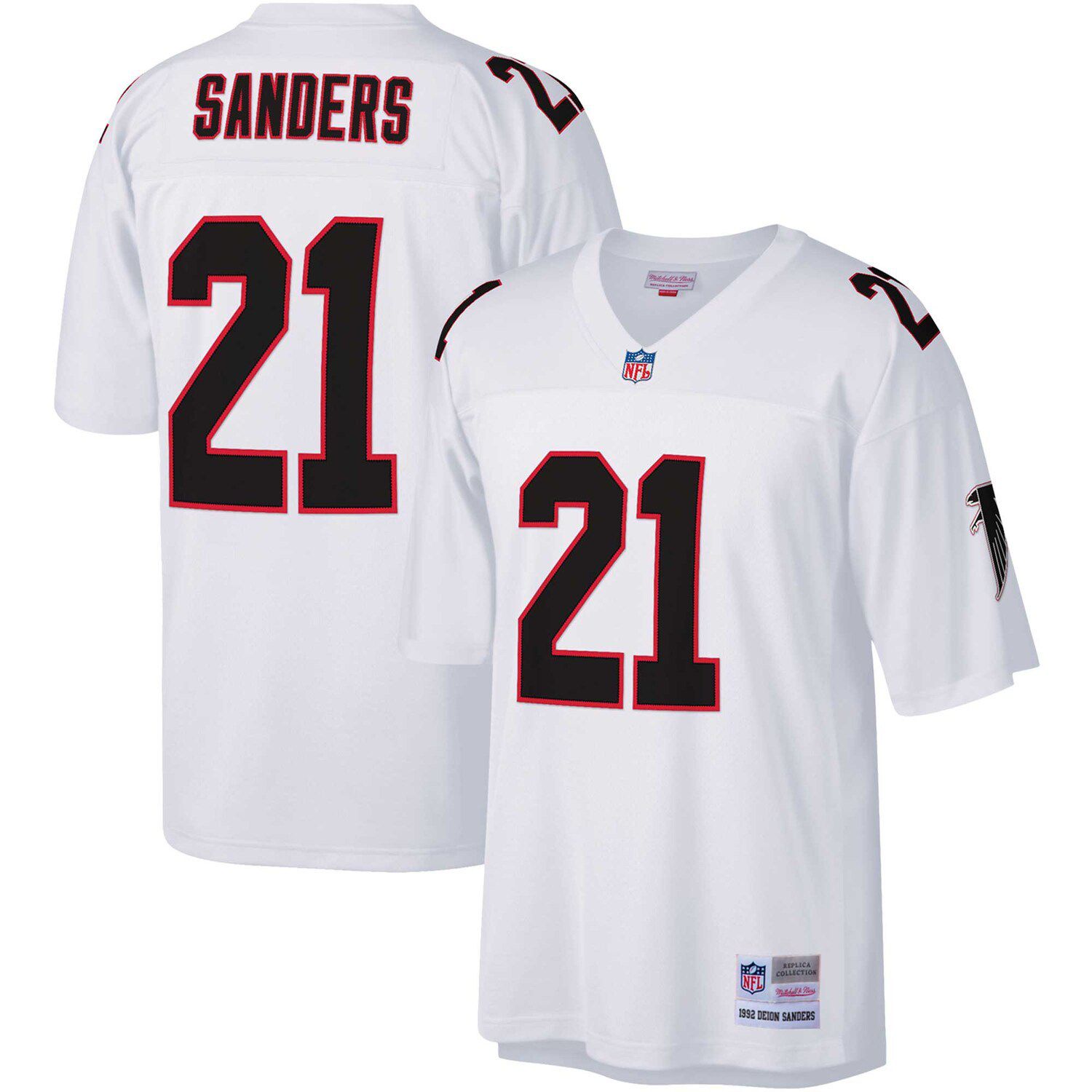 Deion Sanders Atlanta Falcons Mitchell & Ness Throwback Retired Player Name  & Number Long Sleeve Top - Black