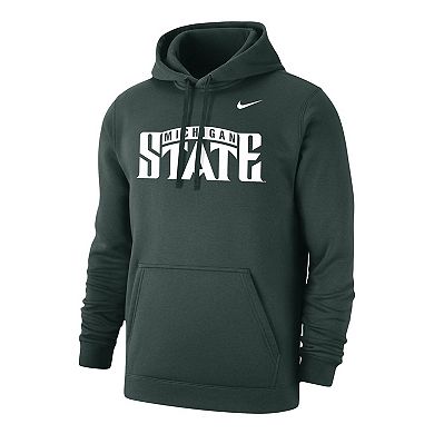 Men's Nike Green Michigan State Spartans Wordmark Logo Club Pullover Hoodie