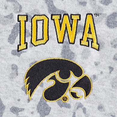 Women's Gameday Couture Heather Gray Iowa Hawkeyes Leopard Quarter-Zip Sweatshirt