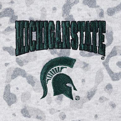 Women's Gameday Couture Heather Gray Michigan State Spartans Leopard Quarter-Zip Sweatshirt
