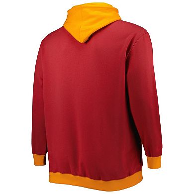 Men's Mitchell & Ness Red/Orange Tampa Bay Buccaneers Big & Tall Big Face Pullover Hoodie