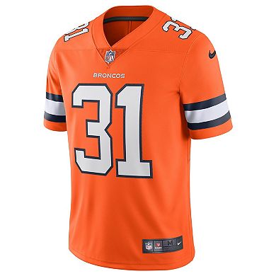 Men's Nike Justin Simmons Orange Denver Broncos Alternate Vapor Limited ...