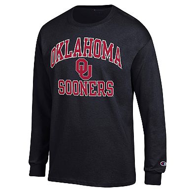 Men's Champion Black Oklahoma Sooners High Motor Long Sleeve T-Shirt