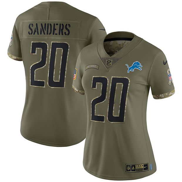 Women's Nike Barry Sanders Olive Detroit Lions 2022 Salute To Service  Retired Player Limited Jersey