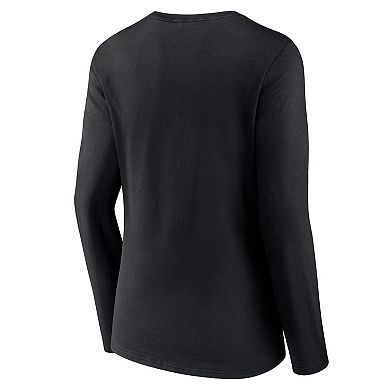 Women's Fanatics Black Cincinnati Bengals Hometown Sweep Long Sleeve V-Neck T-Shirt
