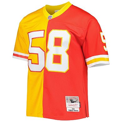 Men's Mitchell & Ness Derrick Thomas Red/Gold Kansas City Chiefs 1994 Split Legacy Replica Jersey