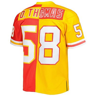 Men's Mitchell & Ness Derrick Thomas Red/Gold Kansas City Chiefs 1994 Split Legacy Replica Jersey