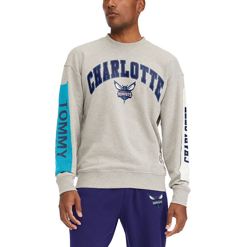 Mens Tommy Jeans Gray Charlotte Hornets James Patch Pullover Sweatshirt, S