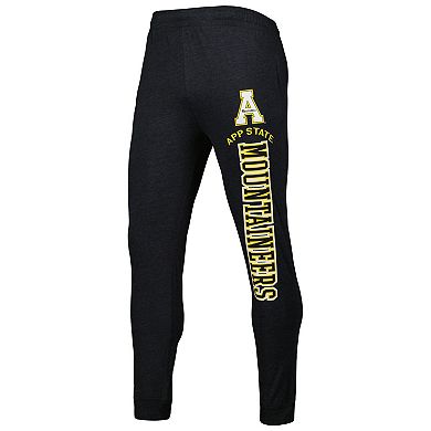 Men's Concepts Sport Black/Charcoal Appalachian State Mountaineers Meter Pullover Hoodie & Joggers Sleep Set