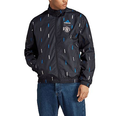 Men s adidas Black Manchester United Team Logo Anthem Full Zip Jacket