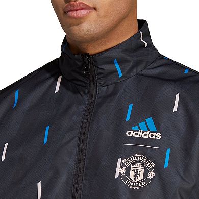 Men's adidas Black Manchester United Team Logo Anthem Full-Zip Jacket