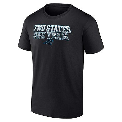 Men's Fanatics Branded Black Carolina Panthers Big & Tall Two States One Team Statement T-Shirt