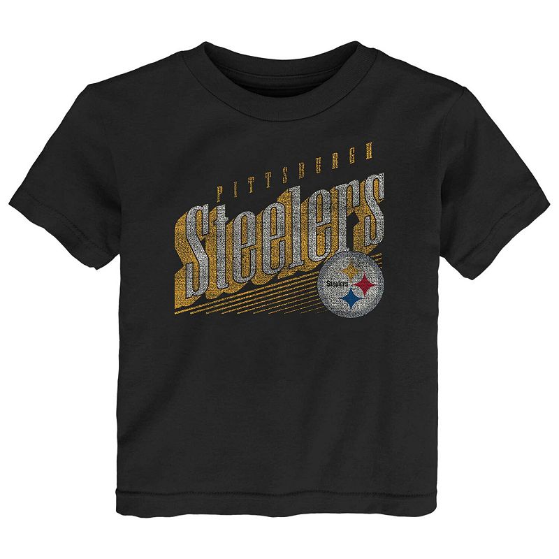 5th & Ocean by New Era NFL Women's Pittsburgh Steelers Burnout Raglan 3/4 Sleeve T-Shirt Small