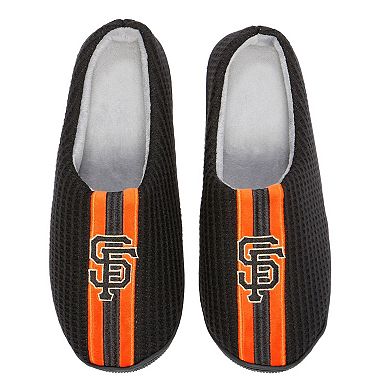 Men's FOCO Black San Francisco Giants Team Stripe Memory Foam Slide Slippers