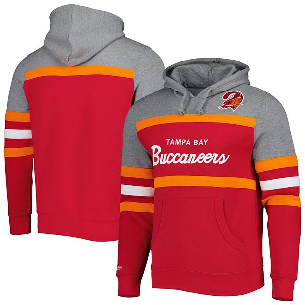 Men's Mitchell & Ness Red/Heathered Gray Tampa Bay Buccaneers Head Coach Pullover Hoodie Size: 3XL