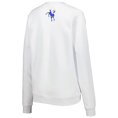 Women's The Wild Collective White Indianapolis Colts Cheer V-Neck Fleece Pullover Sweatshirt