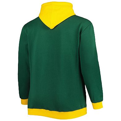 Men's Mitchell & Ness Green/Gold Green Bay Packers Big & Tall Big Face Pullover Hoodie