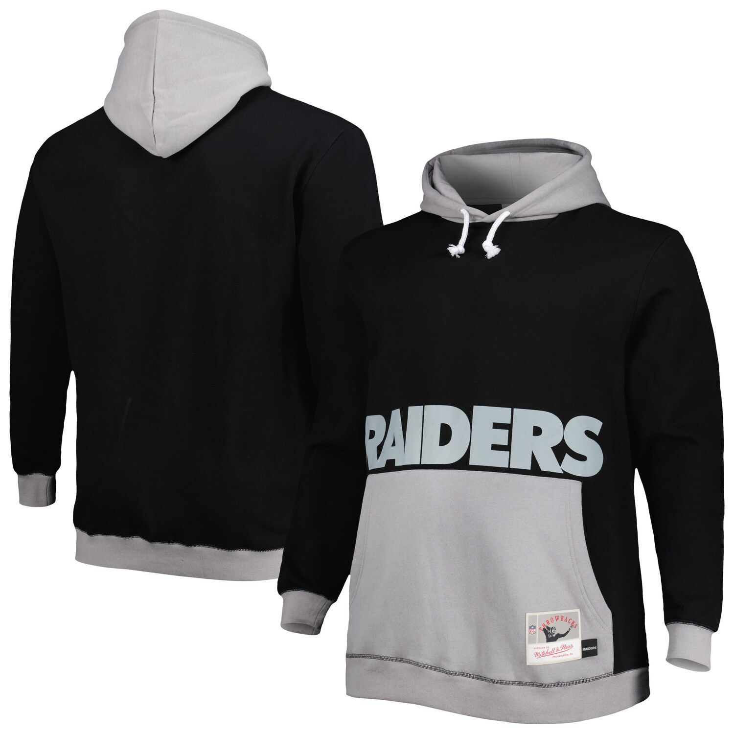 Men's Fanatics Branded Heathered Gray Las Vegas Raiders No Time Off Raglan  Pullover Hoodie