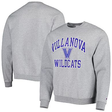 Men's Champion Heather Gray Villanova Wildcats High Motor Pullover Sweatshirt