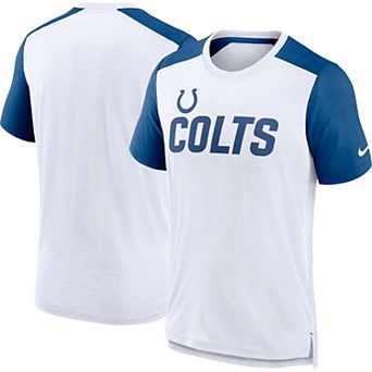Men's Nike Heathered Royal/White Indianapolis Colts Color Block Team Name T-Shirt