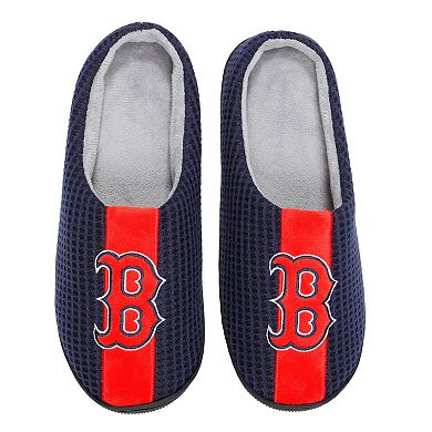 Men's FOCO Navy Boston Red Sox Team Stripe Memory Foam Slide Slippers