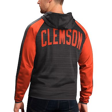 Men's G-III Sports by Carl Banks Black Clemson Tigers Neutral Zone Raglan Full-Zip Track Jacket Hoodie