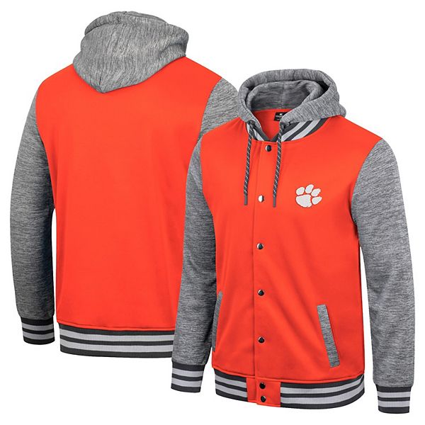 Men's Colosseum Orange Clemson Tigers Robinson Hoodie Full-Snap Jacket