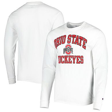 Men's Champion White Ohio State Buckeyes High Motor Long Sleeve T-Shirt