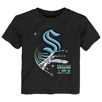 Toddler Black Seattle Kraken Star Wars Rebel Alliance T-Shirt