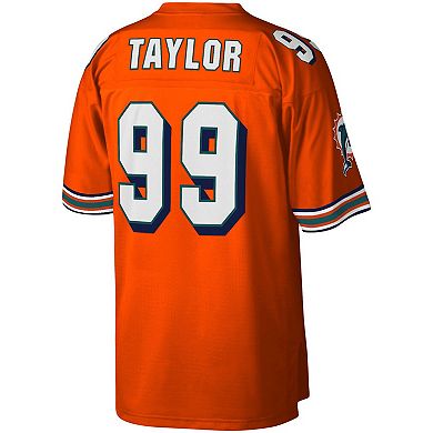 Men's Mitchell & Ness Jason Taylor Orange Miami Dolphins Big & Tall 2004 Retired Player Replica Jersey