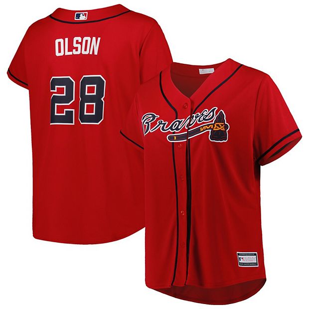 Women's Matt Olson Red Atlanta Braves Plus Size Replica Player Jersey