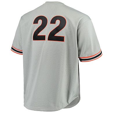 Men's Mitchell & Ness Will Clark Gray San Francisco Giants Big & Tall Cooperstown Collection Mesh Batting Practice Jersey