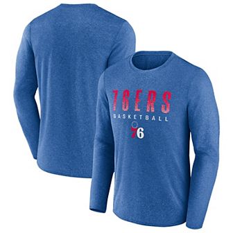 Men's Fanatics Branded Heathered Royal Philadelphia 76ers Where Legends Play Iconic Practice Long Sleeve T-Shirt
