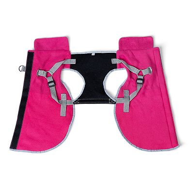 2-in-1 Thermal Dog Fleece Jacket with Removable Harness Royal Blue/Medium
