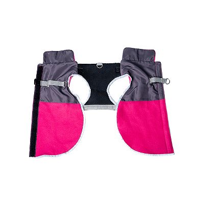 2-in-1 Thermal Dog Fleece Jacket with Removable Harness Royal Blue/Medium