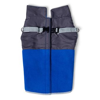 2-in-1 Thermal Dog Fleece Jacket with Removable Harness Royal Blue/Medium