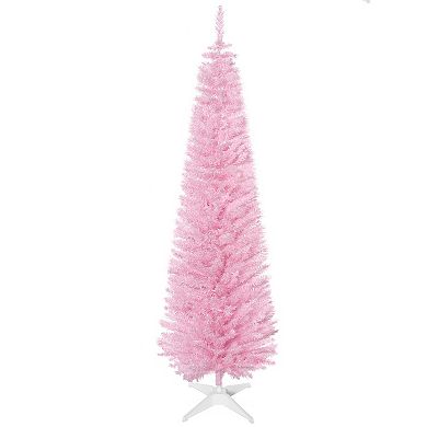 Artificial Christmas Tree 5' Indoor Realistic Holiday Decoration, Pink