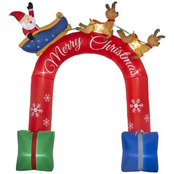 Outsunny 9ft Inflatable Christmas Arch with Built-in LED for Garden Lawn Party
