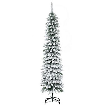 6' Unlit Snow-flocked Artificial Christmas Tree Holiday Decoration With 395 Tips