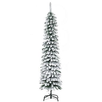 6' Unlit Snow-flocked Artificial Christmas Tree Holiday Decoration With 395 Tips